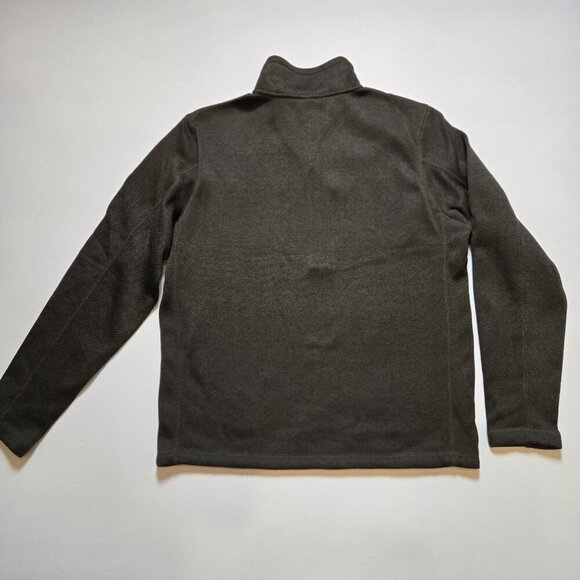 Landway Kodiak Herringbone Quarter Zip Sweater Knit Fleece Medium Mens Black Tan - Picture 7 of 8